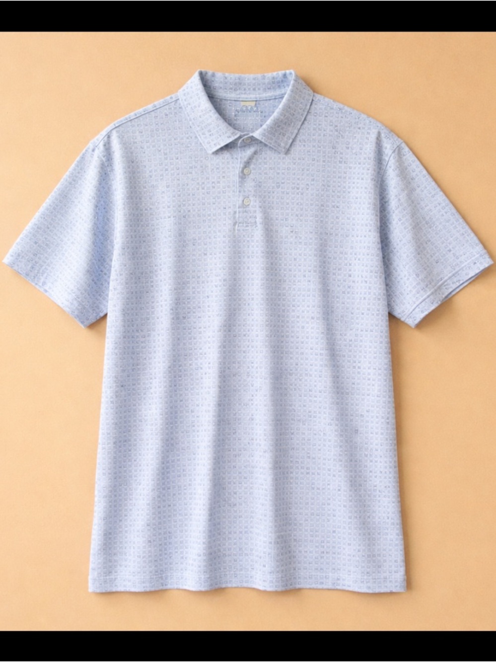 Mizzen+Main Versa Polo Shirt Mens XXL White Geometric Print Trim Fit Stretch UPF